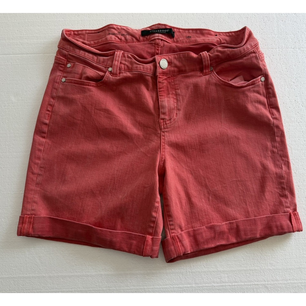 LIVERPOOL Los Angeles Walking Short Coral Stretch Denim 14W